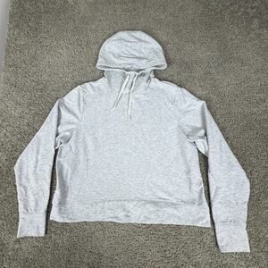 Target Hoodie Womens Large Heather Gray Lightweight Thumbholes Sweatshirt